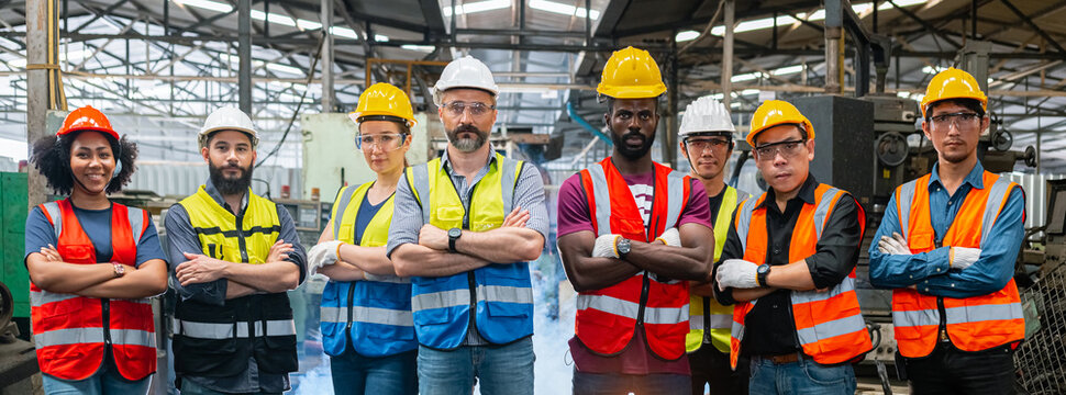 Diverse team of manufacturing professionals